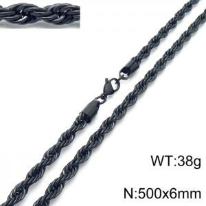 Stainless Steel Black-plating Necklace - KN228864-Z