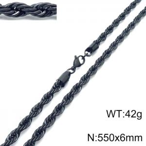 Stainless Steel Black-plating Necklace - KN228865-Z