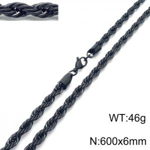 Stainless Steel Black-plating Necklace - KN228866-Z