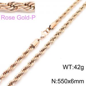 SS Rose Gold-Plating Necklaces - KN228868-Z