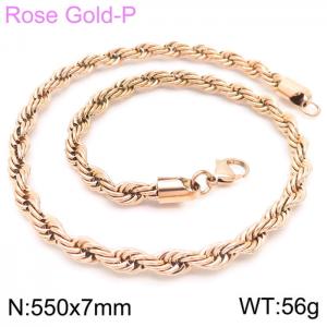 SS Rose Gold-Plating Necklaces - KN228877-Z