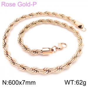 SS Rose Gold-Plating Necklaces - KN228878-Z