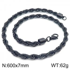 Stainless Steel Black-plating Necklace - KN228887-Z