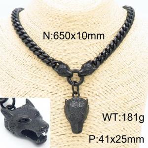 Stainless Steel Black-plating Necklace - KN228914-KFC