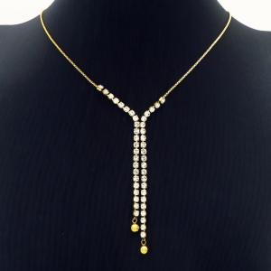 Stainless Steel Stone Necklace - KN229076-HM
