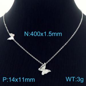 Stainless Steel Stone Necklace - KN229130-GC