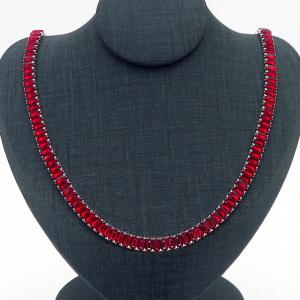 Stainless Steel Stone Necklace - KN229215-HR
