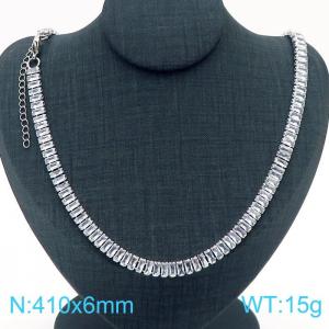 Stainless Steel Stone Necklace - KN229235-Z