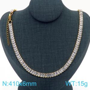 Stainless Steel Stone Necklace - KN229236-Z