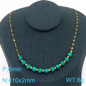 Stainless Steel Stone Necklace - KN229243-Z