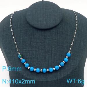 Stainless Steel Stone Necklace - KN229248-Z
