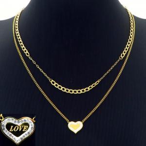 Stainless Steel Stone Necklace - KN229268-HM