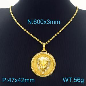 SS Gold-Plating Necklace - KN229448-K