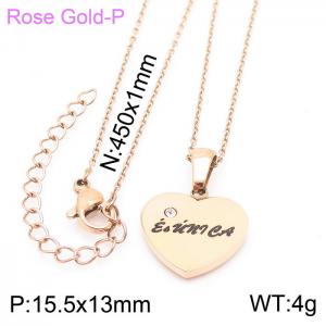 SS Rose Gold-Plating Necklace - KN229453-KC