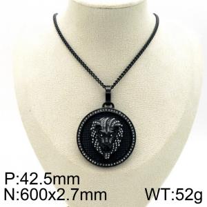 Stainless Steel Stone Necklace - KN229524-K