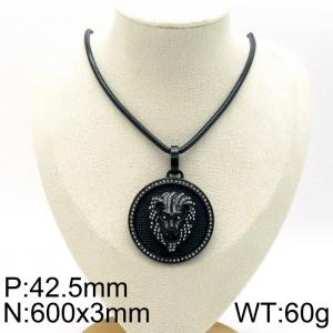 Stainless Steel Stone Necklace - KN229526-K