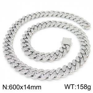 Stainless Steel Stone Necklace - KN229709-JL