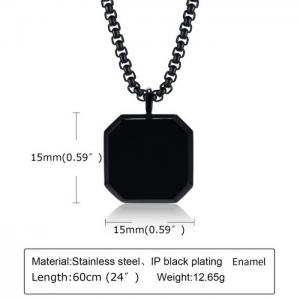 Stainless Steel Black-plating Necklace - KN229753-WGSF