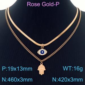 SS Rose Gold-Plating Necklace - KN230223-KFC