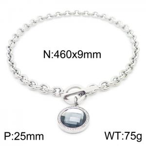 Stainless Steel Stone Necklace - KN230783-Z