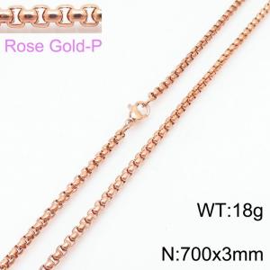 SS Rose Gold-Plating Necklace - KN231186-Z