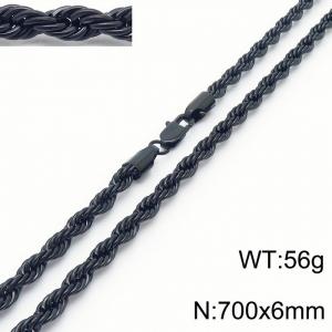 Hot sell classic stainless steel 7mm rope chain fashional individual necklace - KN231494-Z
