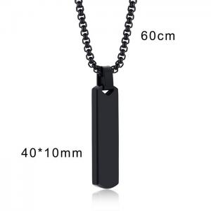 Stainless Steel Black-plating Necklace - KN232738-WGSF