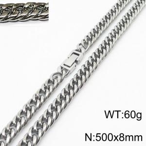 500X8mm Men Cuban Chain Bracelet with Square Jewelry Clasp - KN232815-ZZ