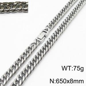 650X8mm Men Cuban Chain Bracelet with Square Jewelry Clasp - KN232818-ZZ