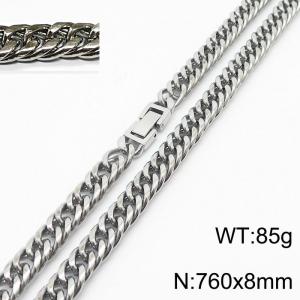 760X8mm Men Cuban Chain Bracelet with Square Jewelry Clasp - KN232820-ZZ