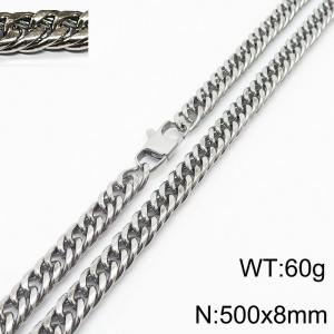 500X8mm Men Cuban Chain Necklace with Modified Lobster Clasp - KN232836-ZZ