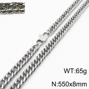 550X8mm Men Cuban Chain Necklace with Modified Lobster Clasp - KN232837-ZZ