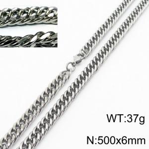 Minimalist style men and women can wear stainless steel riding crop chain necklace - KN232913-ZZ