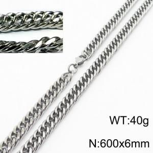 Minimalist style men and women can wear stainless steel riding crop chain necklace - KN232915-ZZ