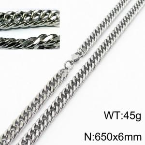 Minimalist style men and women can wear stainless steel riding crop chain necklace - KN232916-ZZ