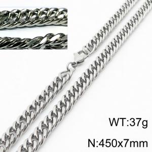 Minimalist style men and women can wear stainless steel riding crop chain necklace - KN232947-ZZ