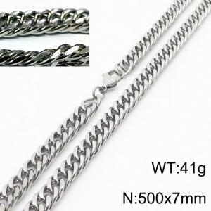 Minimalist style men and women can wear stainless steel riding crop chain necklace - KN232948-ZZ