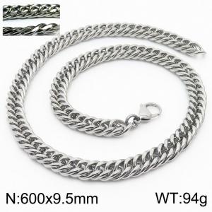 Personality fashion men's stainless steel riding crop chain necklace - KN232978-ZZ