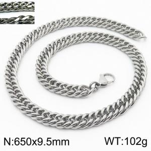 Personality fashion men's stainless steel riding crop chain necklace - KN232979-ZZ