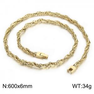 Stainless steel gold necklace - KN233285-KFC