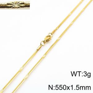 550x1.5mm Gold Plating Stainless Steel Herringbone Necklace with Special Marking - KN233320-Z
