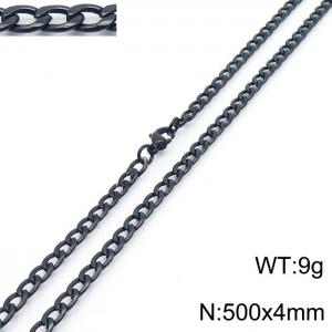 4mm Black Stainless Steel Chain Necklace For Women Men Fashion Jewelry - KN233559-Z