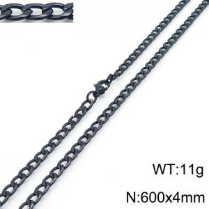 4mm Black Stainless Steel Chain Necklace For Women Men Fashion Jewelry - KN233561-Z