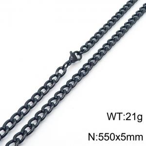 5mm Black Stainless Steel Chain Necklace For Women Men Fashion Jewelry - KN233574-Z