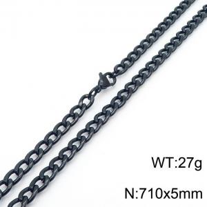 5mm Black Stainless Steel Chain Necklace For Women Men Fashion Jewelry - KN233577-Z