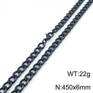 Stylish 6mm stainless steel Black NK Necklace - KN233586-Z