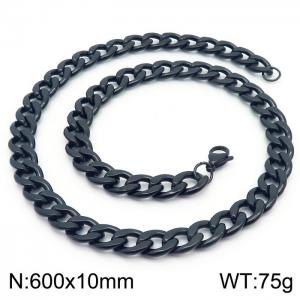 Stylish 10mm Stainless Steel Black NK Necklace - KN233617-Z