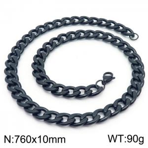 Stylish 10mm Stainless Steel Black NK Necklace - KN233620-Z
