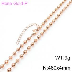 4mm Stainless Steel Chain Bead Bracelet Women Rose Gold Color - KN233870-Z