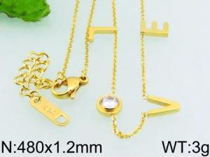 SS Gold-Plating Necklace - KN23414-PH